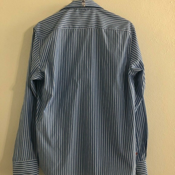 JUSTING Striped Button Down Shirt - Sz L - Picture 4 of 7
